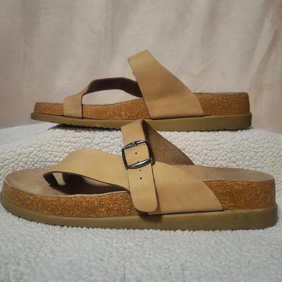 Yellow Box Shoes - Yellow Box Brand Tan Leather w/Molded Cork Footbed and Rubber Sole - Size 8